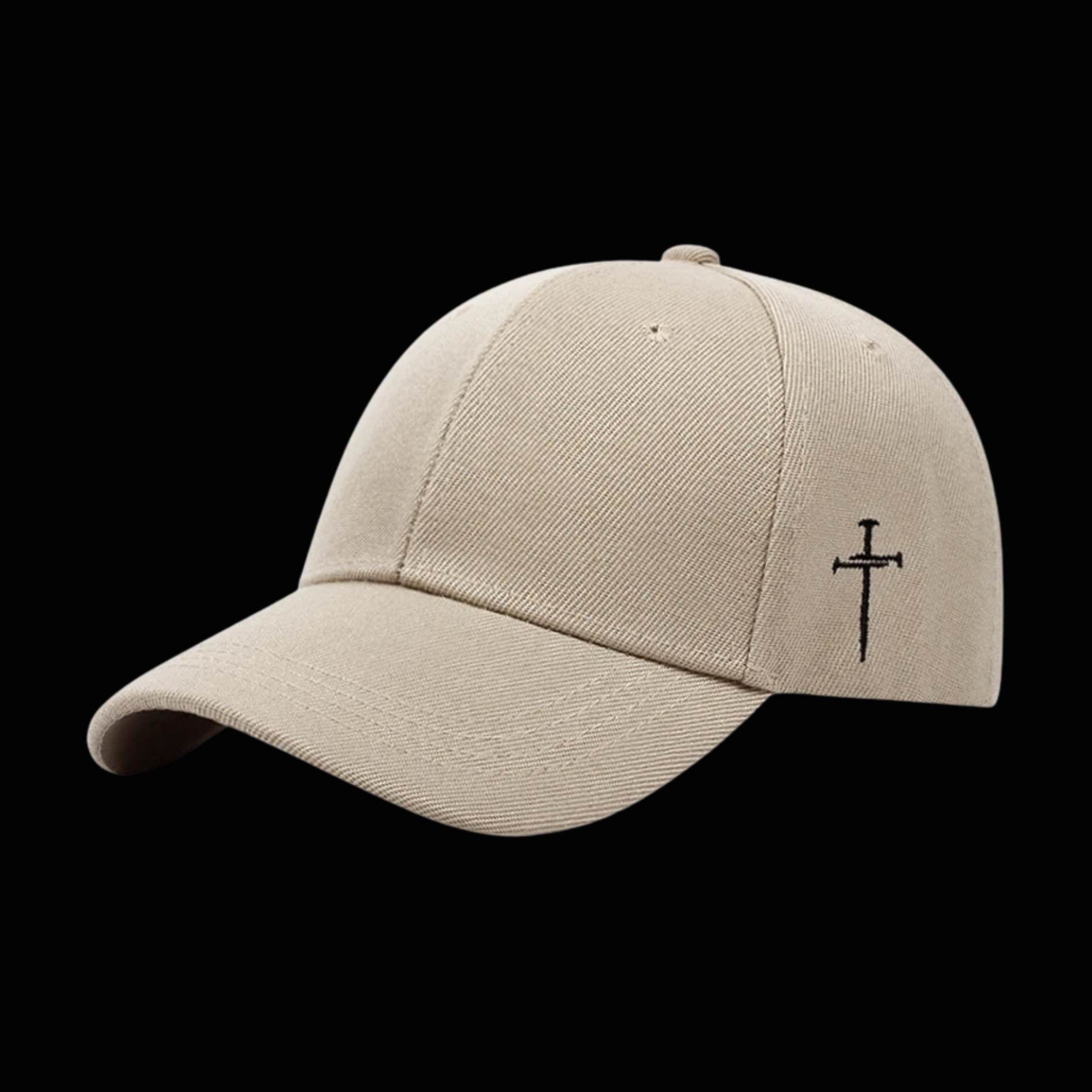 Three Nail Cross- Embroidered- Adjustable Hat